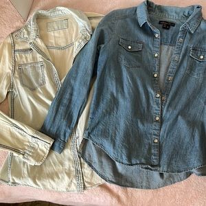 Dark and light denim jackets